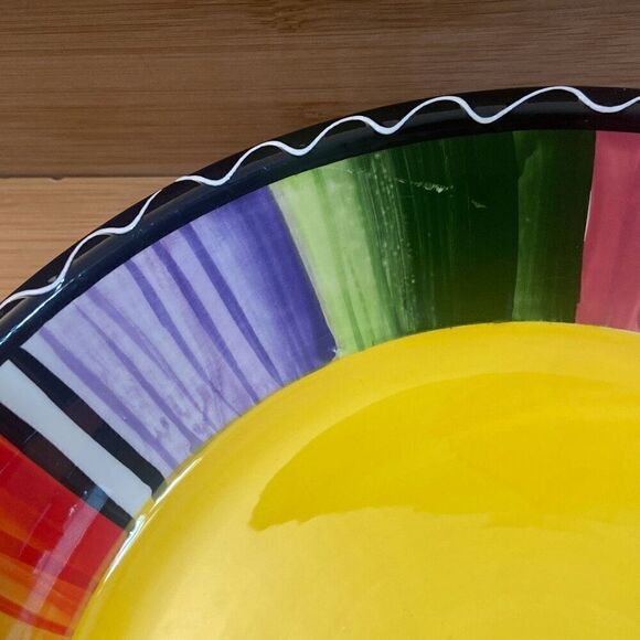 Certified International Serape Nancy Green Colorful Pasta Serving Bowl 9.5 inch - Picture 6 of 12